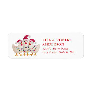 Funny Christmas Chickens Return Address Labels