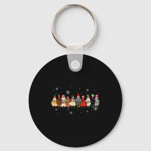 Funny Christmas Chickens Xmas Chicken Farm Animals Key Ring