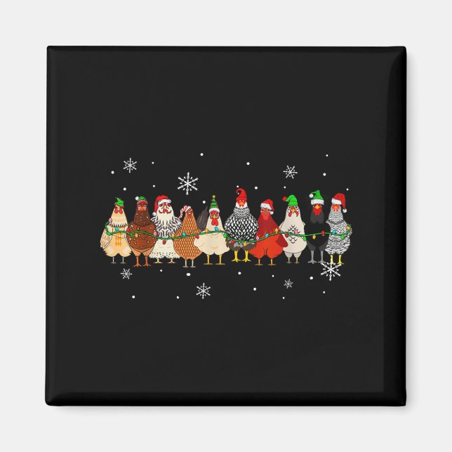 Funny Christmas Chickens Xmas Chicken Farm Animals Magnet (Front)