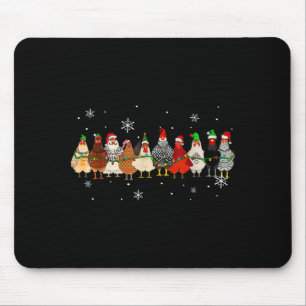 Funny Christmas Chickens Xmas Chicken Farm Animals Mouse Pad