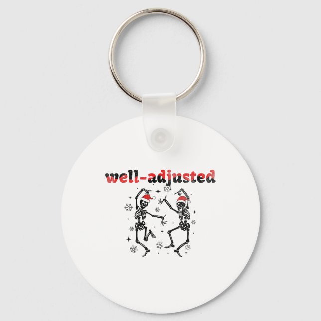 Funny Christmas Chiropractic Radiology Adjustment  Key Ring (Front)