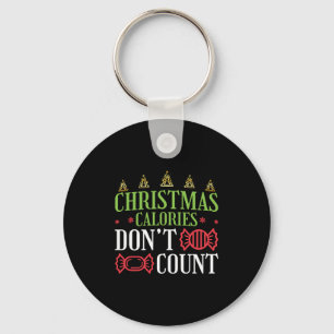 Funny Christmas Christmas Calories Don't Count Key Ring