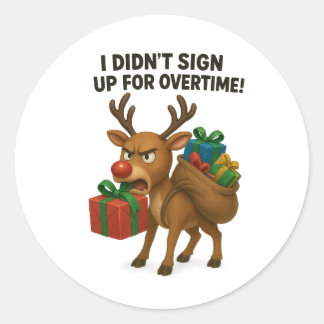 funny Christmas Classic Round Sticker