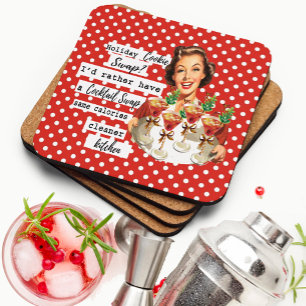 Funny Christmas Coaster Retro Best Friend Cookie
