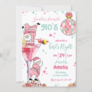 Funny Christmas Cocktail Party Girl's Night Invitation