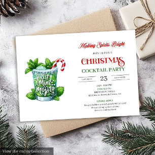 Funny Christmas Cocktails Party festive invite