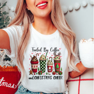 Funny Christmas Coffee T-Shirt – Fuelled by Coffee