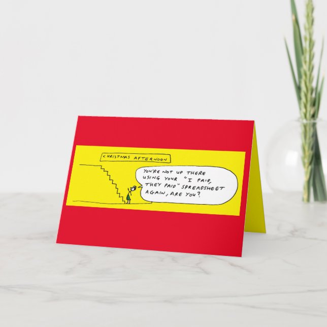 Funny Christmas Computer Cartoon Joke Holiday Card (Front)