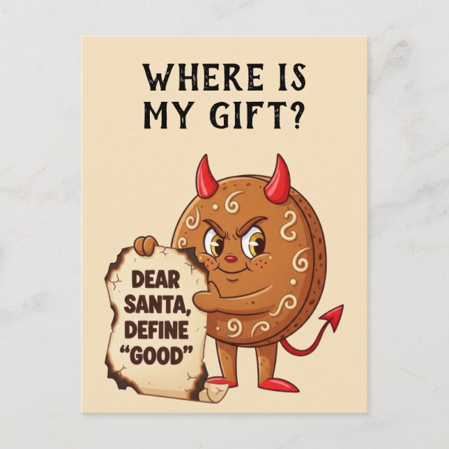 Funny Christmas Cookie Character Postcard (Front)