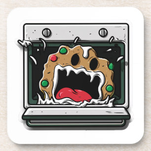 Funny Christmas Cookie Yelling from Oven Coaster