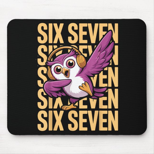 Funny Christmas Cool Owl Dabbing Xmas Dab Six Seve Mouse Pad (Front)