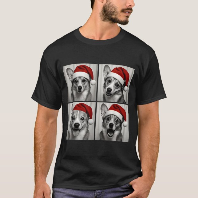 Funny Christmas Corgi Santa Dog Lover Photo Booth  T-Shirt (Front)