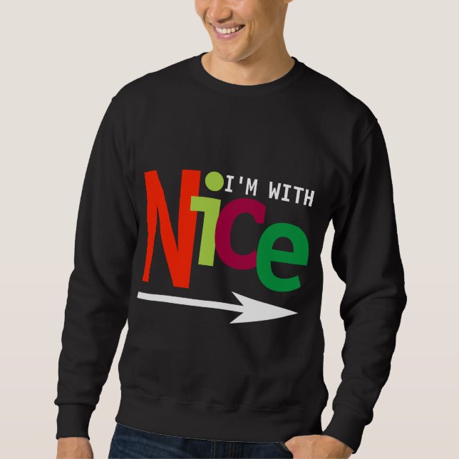 Funny Christmas Couple Matching Naughty & Nice #2 Sweatshirt (Front)