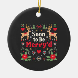 Funny Christmas Couples Ceramic Ornament