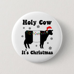 Funny Christmas Cow Belted Galloway Beltie Gift 6 Cm Round Badge