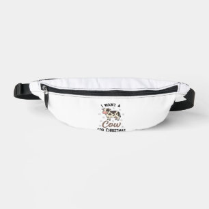 Funny Christmas Cow Vintage Engraving Shirt Design Bum Bags