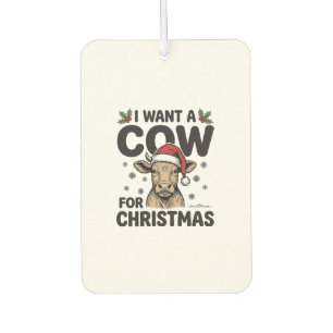 Funny Christmas Cow Vintage Holiday Shirt Design_1 Car Air Freshener