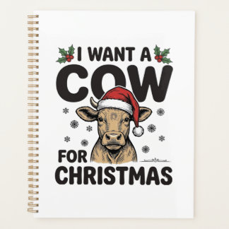 Funny Christmas Cow Vintage Holiday Shirt Design_1 Planner