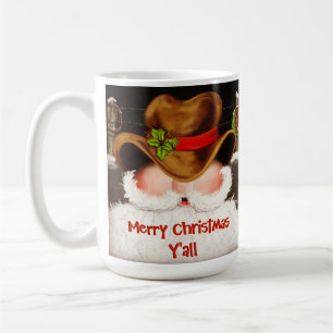 Funny Christmas Cowboy Santa Coffee Mug