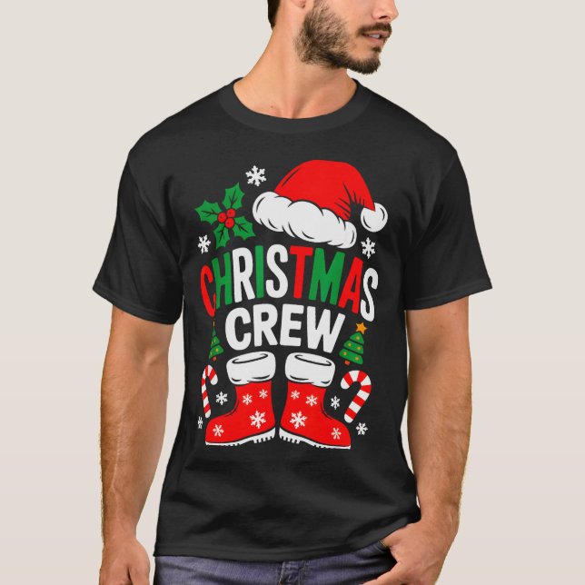 Funny Christmas Crew Xmas Squad Santa Family Pajam T-Shirt (Front)
