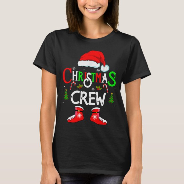 Funny Christmas Crew Xmas Squad Santa Family Pajam T-Shirt (Front)