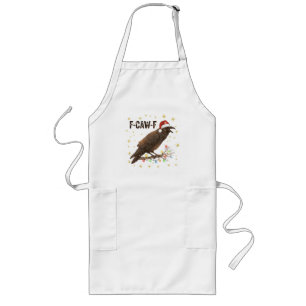 Funny Christmas Crow Raven F-CAW- F Long Apron