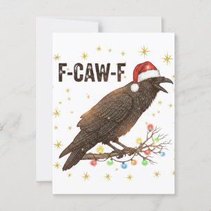 Funny Christmas Crow Raven F-CAW- F Postcard
