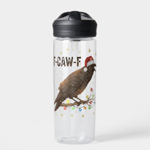 Funny Christmas Crow Raven F-CAW- F Water Bottle