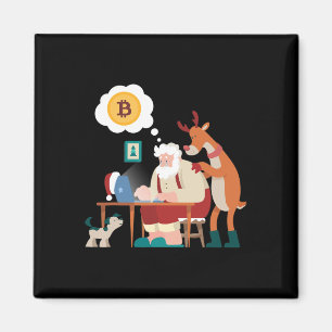 Funny Christmas Crypto Santa Bitcoin Cryptocurrenc Magnet