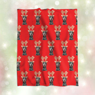 Funny Christmas Custom Pet Face Photo Fleece Blanket