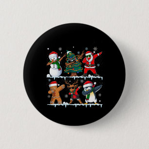 Funny Christmas Dabbing Santa Elf Deer Friends Xma 6 Cm Round Badge
