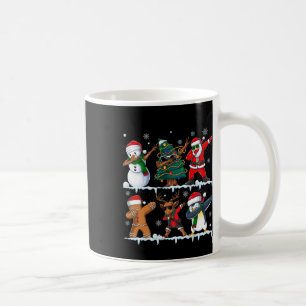 Funny Christmas Dabbing Santa Elf Deer Friends Xma Coffee Mug
