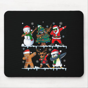 Funny Christmas Dabbing Santa Elf Deer Friends Xma Mouse Pad