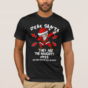 Funny Christmas Dabbing Santa Xmas Family T-Shirt