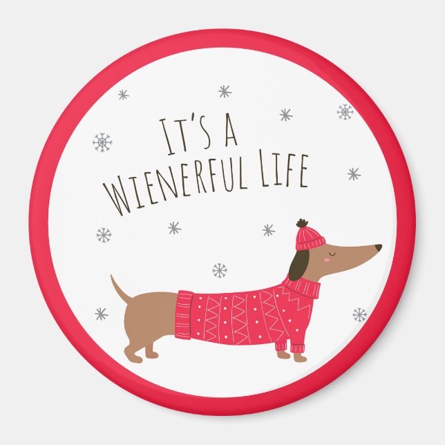 Funny Christmas Dachshund Magnet (Front)