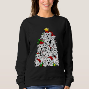 Funny Christmas Dalmatian Pajama Tree Dog Dad Mum Sweatshirt
