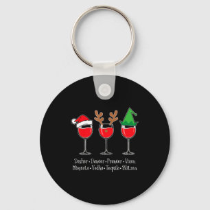 Funny Christmas Dasher Dancer Prancer Vixen Whiske Key Ring