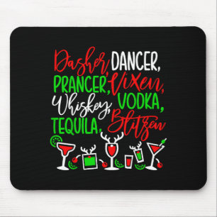 Funny Christmas Dasher Dancer Prancer Vixen Whiske Mouse Pad