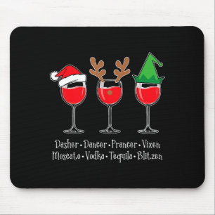 Funny Christmas Dasher Dancer Prancer Vixen Whiske Mouse Pad