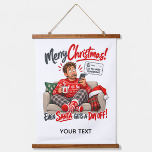 Funny Christmas Day Off Personalised Card Hanging Tapestry