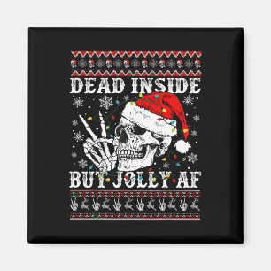 Funny Christmas Dead Inside Skeleton Skull Ugly Xm Magnet