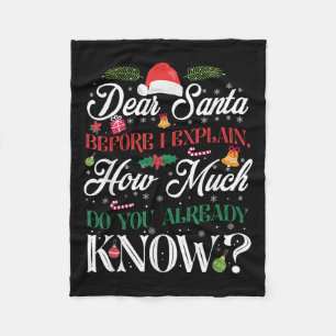Funny Christmas Dear Santa How Much Do You Know Fleece Blanket