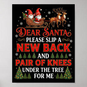 Funny Christmas Dear Santa Please Slip A New Back Poster