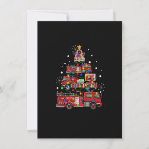 Funny Christmas Decor Firefighter Truck Christmas  Invitation