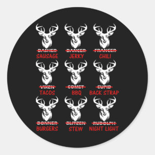 Funny Christmas Deer Bow Hunting Santa Classic Round Sticker