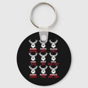 Funny Christmas Deer Bow Hunting Santa Men Women H Key Ring