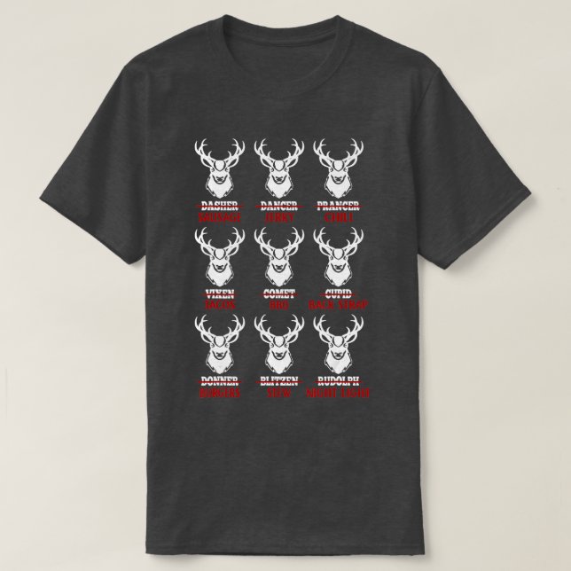 Funny Christmas Deer Bow Hunting Santa Men Women H T-Shirt (Design Front)
