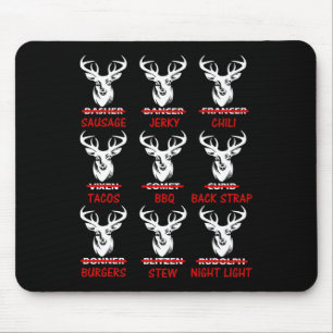 Funny Christmas Deer Bow Hunting Santa Mouse Pad