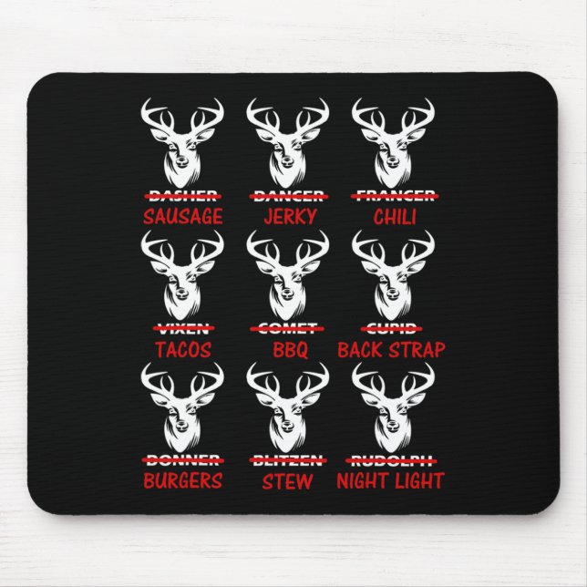 Funny Christmas Deer Bow Hunting Santa  Mouse Pad (Front)