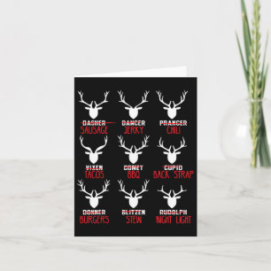 Funny Christmas Deer Hunters All Of Santa's Reinde Card